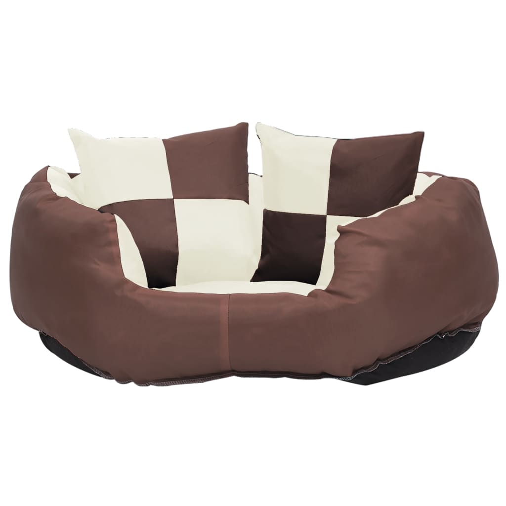 VIDAXL Dog -Kissen reversibel und waschbar 65 x 50 x 20 cm braun und creme