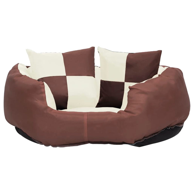 VIDAXL Dog -Kissen reversibel und waschbar 65 x 50 x 20 cm braun und creme