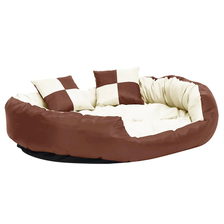 VIDAXL Dog -Kissen reversibel und waschbar 110 x 80 x 23 cm braun und creme
