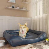 Vidaxl Hundekorb 105x80x25 cm künstliches Leder dunkelblau - afbeelding 1