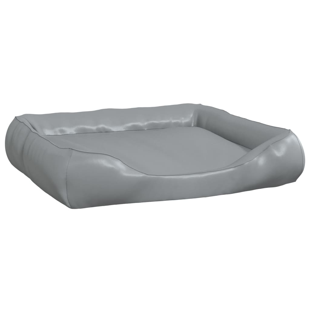 Vidaxl Hundekorb 80x68x23 cm künstliches Leder hellgrau