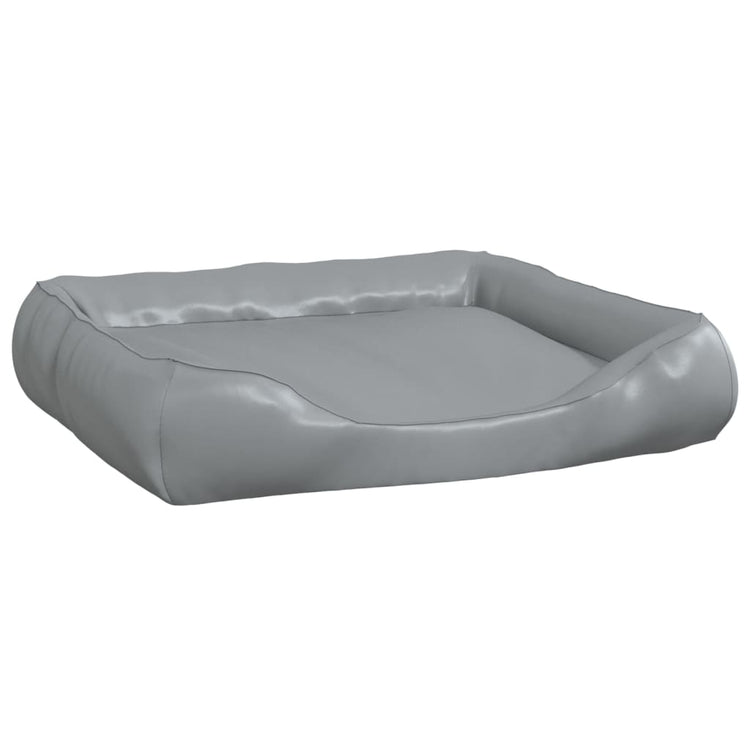 Vidaxl Hundekorb 80x68x23 cm künstliches Leder hellgrau