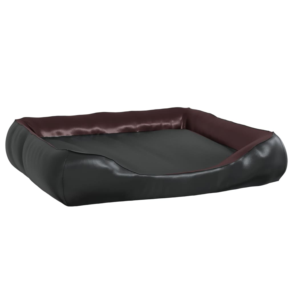 Vidaxl Hundekorb 80x68x23 cm künstliches Leder schwarz und braun