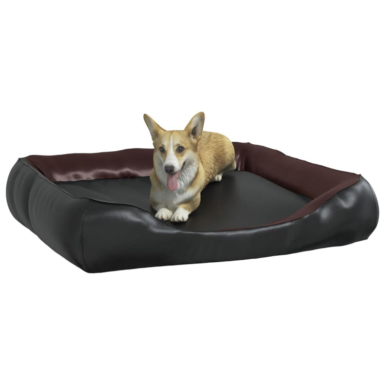 Vidaxl Hundekorb 80x68x23 cm künstliches Leder schwarz und braun