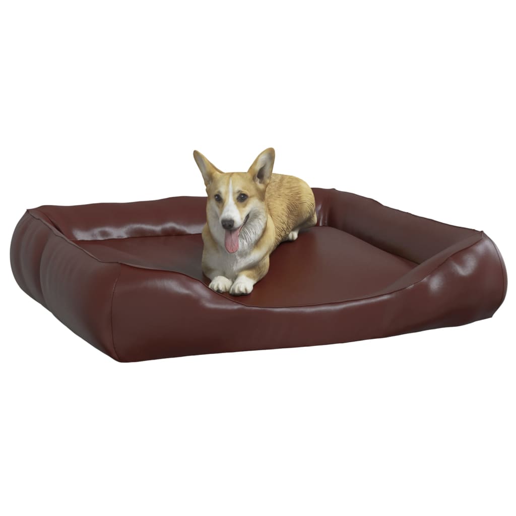 Vidaxl Hundekorb 105x80x25 cm künstliches Leder braun