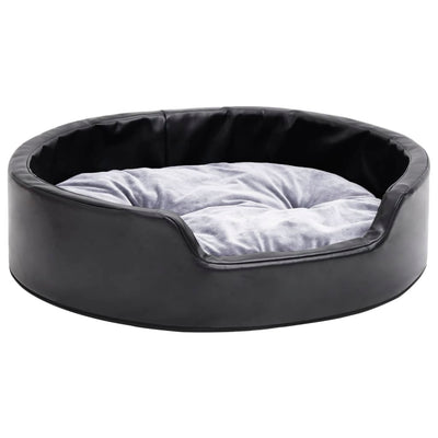 Vidaxl Hundekorb 69x59x19 cm Plüsch und künstliches Lederschwarz und Grau