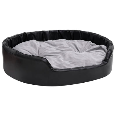 Vidaxl Hundekorb 99x89x21 cm Plüsch und künstliches Leder schwarz und grau
