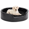 Vidaxl Hundkorb 69x59x19 cm Plüsch und künstliches Leder schwarz
