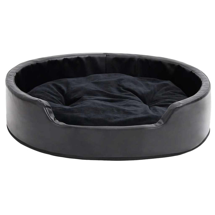 Vidaxl Hundekorb 79x70x19 cm Plüsch und künstliches Leder schwarz