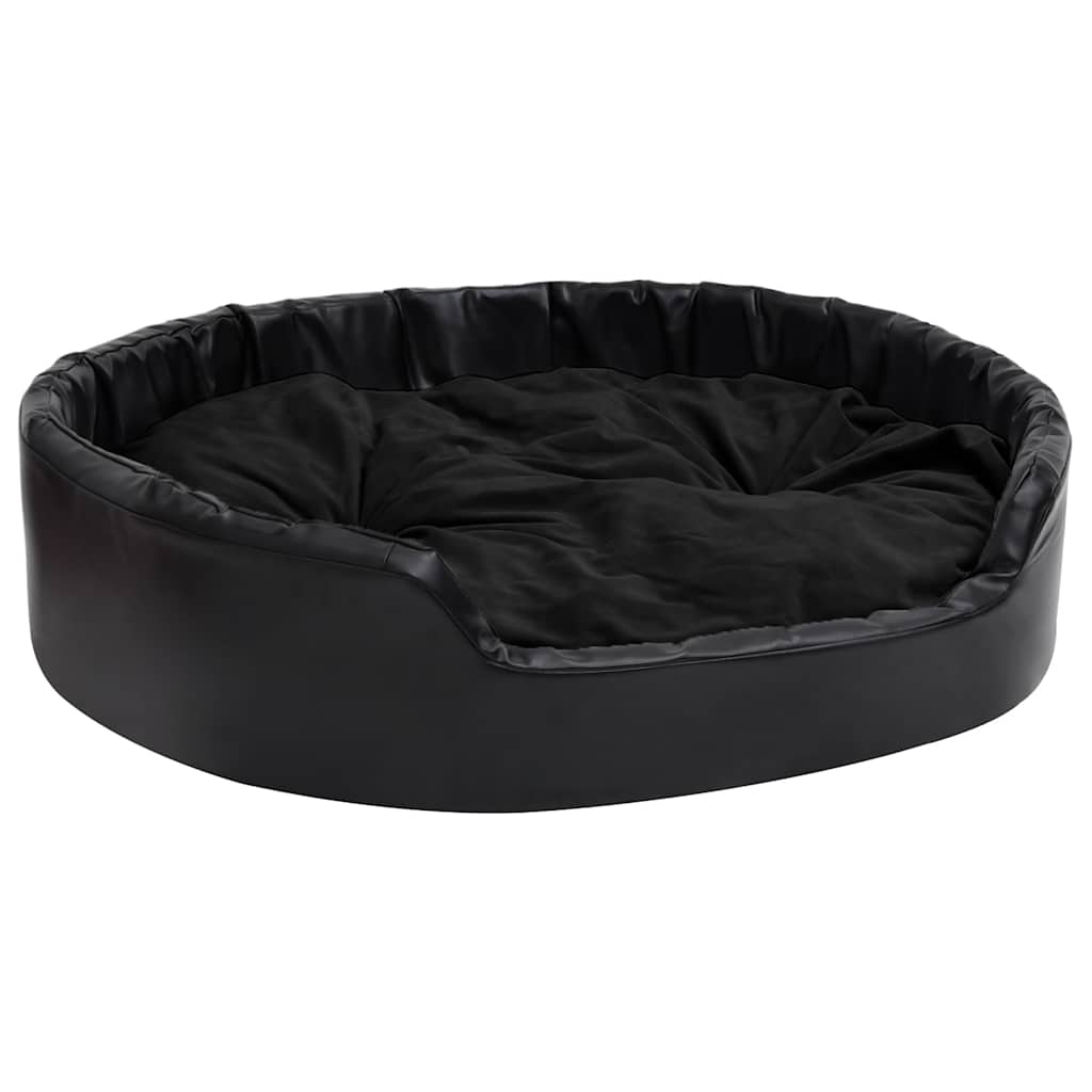 Vidaxl Hundekorb 99x89x21 cm Plüsch und künstliches Leder schwarz
