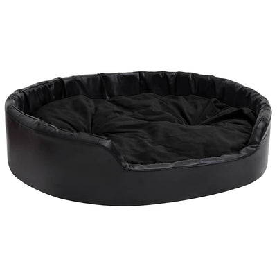 Vidaxl Hundekorb 99x89x21 cm Plüsch und künstliches Leder schwarz