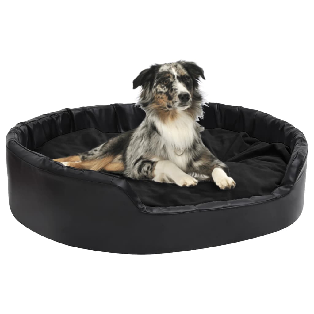 Vidaxl Hundekorb 99x89x21 cm Plüsch und künstliches Leder schwarz