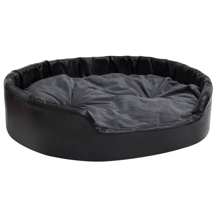 Vidaxl Hundekorb 99x89x21 cm Plüsch und künstliches Leder schwarz und dunkelgrau