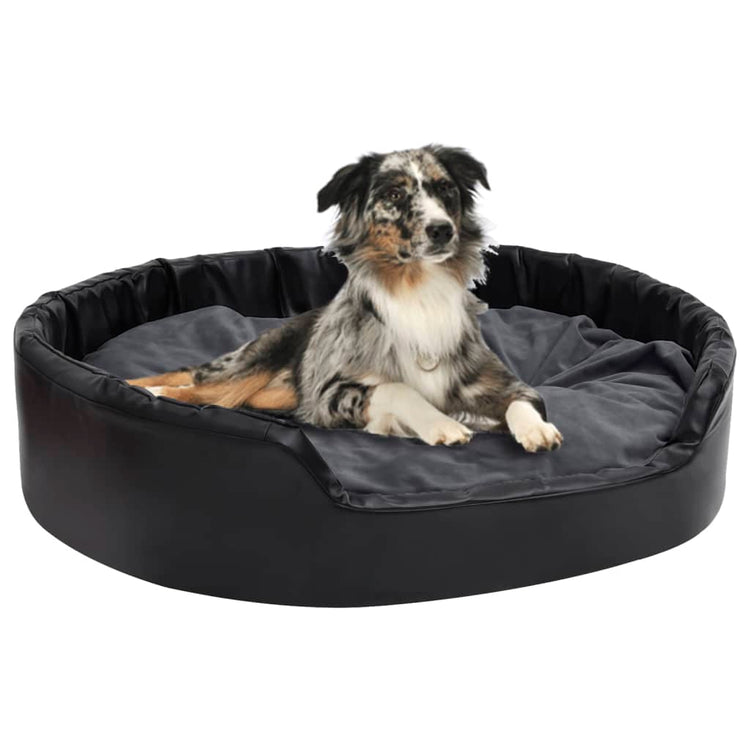 Vidaxl Hundekorb 99x89x21 cm Plüsch und künstliches Leder schwarz und dunkelgrau