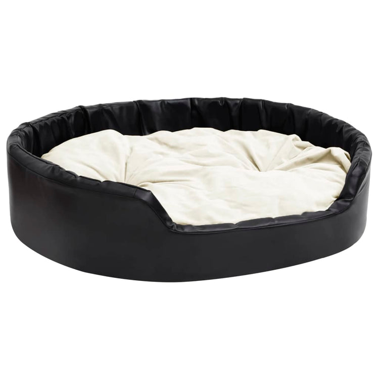 Vidaxl Hundekorb 99x89x21 cm Plüsch und künstliches Lederschwarz und Beige