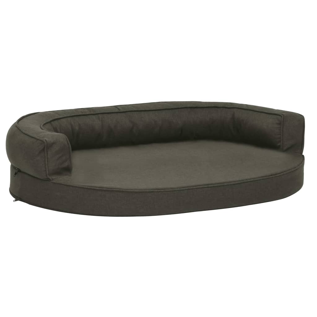 Vidaxl Hundebett Ergonomische Leinen-Look 75x53 cm dunkelgrau
