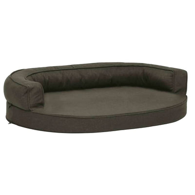 Vidaxl Hundebett Ergonomische Leinen-Look 75x53 cm dunkelgrau