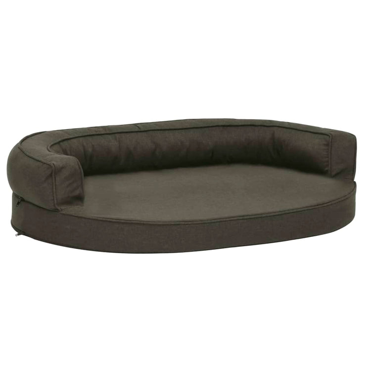 Vidaxl Hundebett Ergonomische Leinen-Look 75x53 cm dunkelgrau