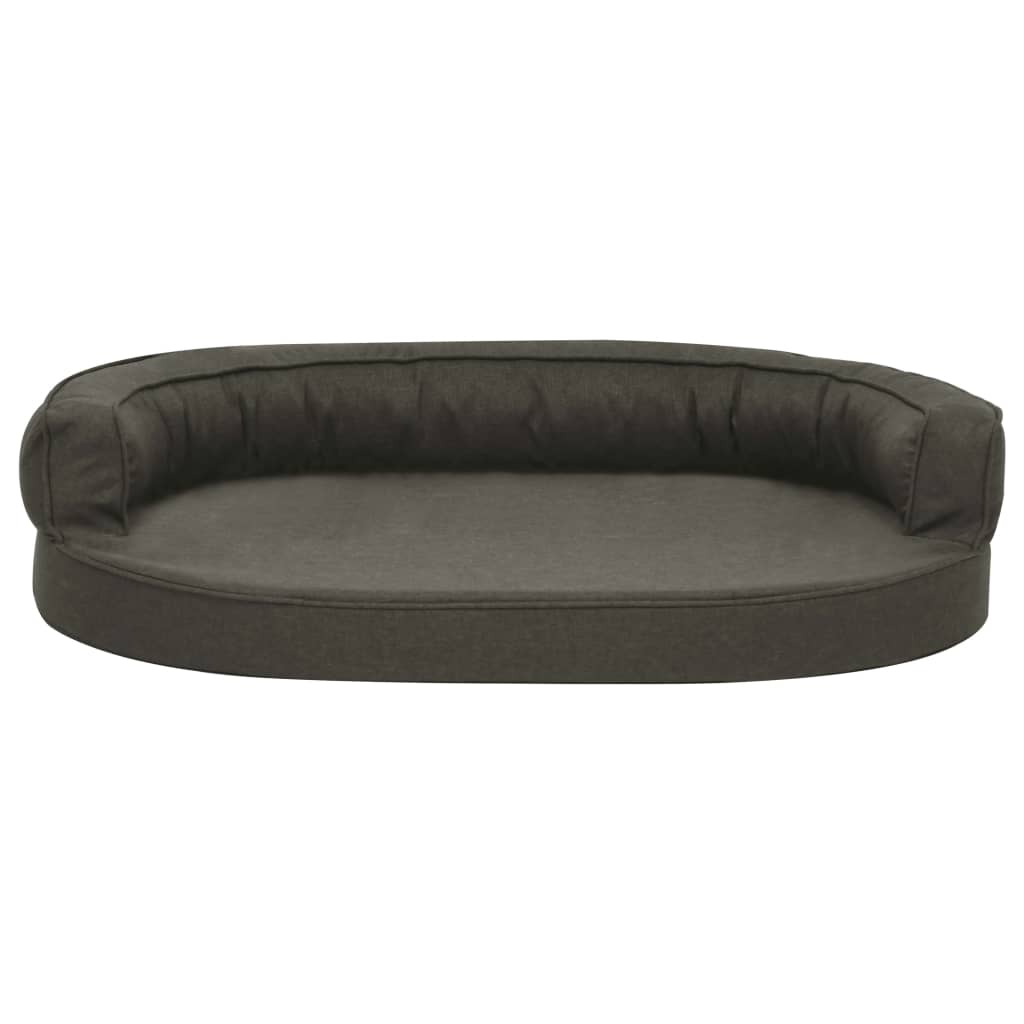 Vidaxl Hundebett Ergonomische Leinen-Look 75x53 cm dunkelgrau