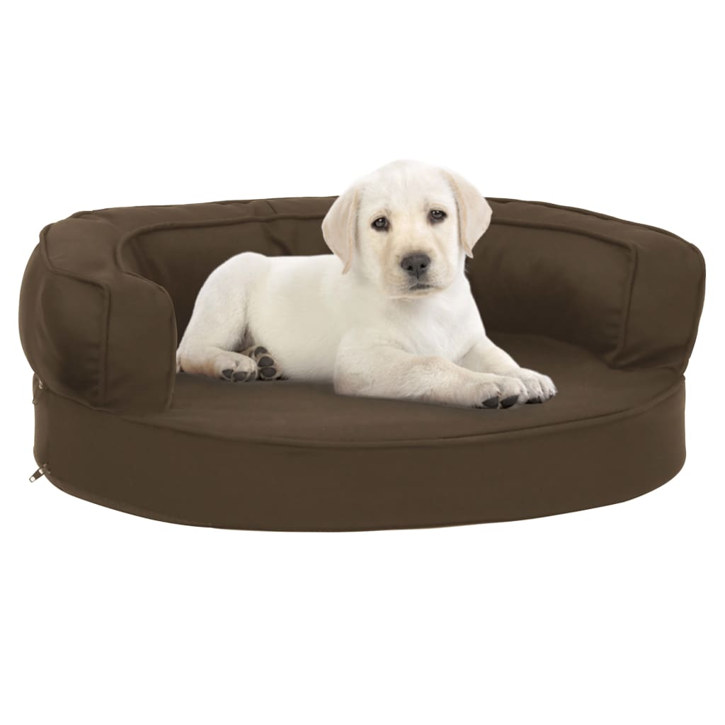 Vidaxl Hundebett Ergonomische Leinen-Look 60x42 cm Braun