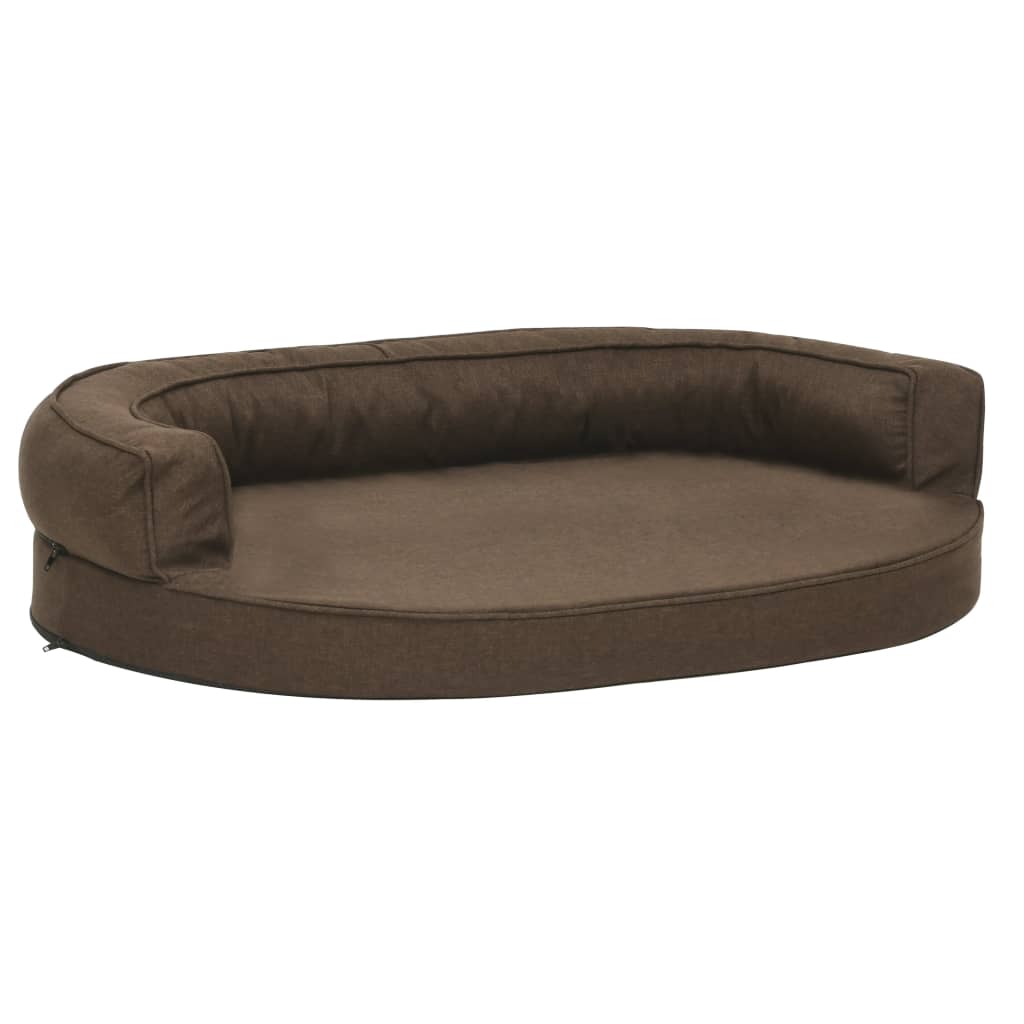 Vidaxl Hundebett Ergonomische Leinen-Look 75x53 cm braun