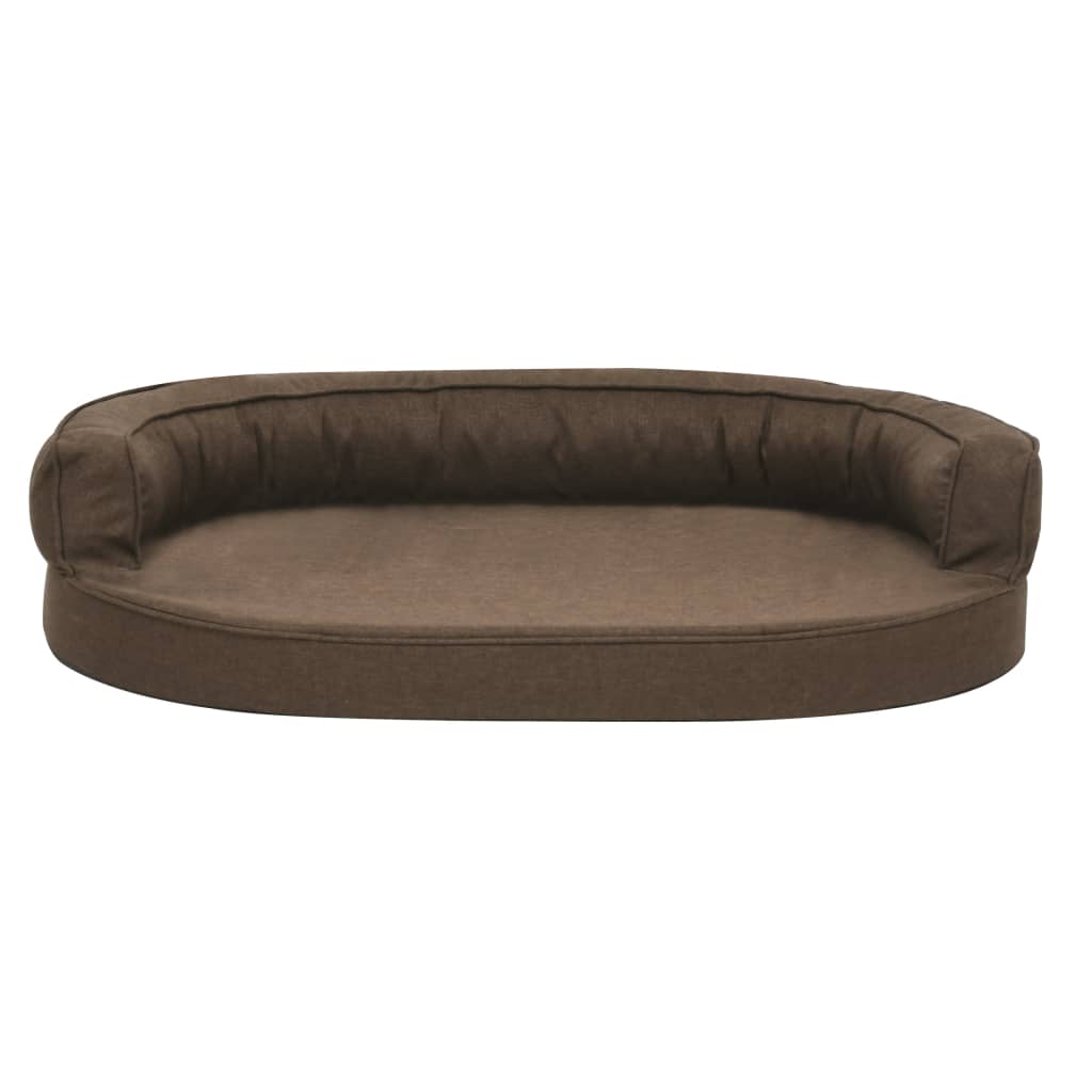 Vidaxl Hundebett Ergonomische Leinen-Look 75x53 cm braun