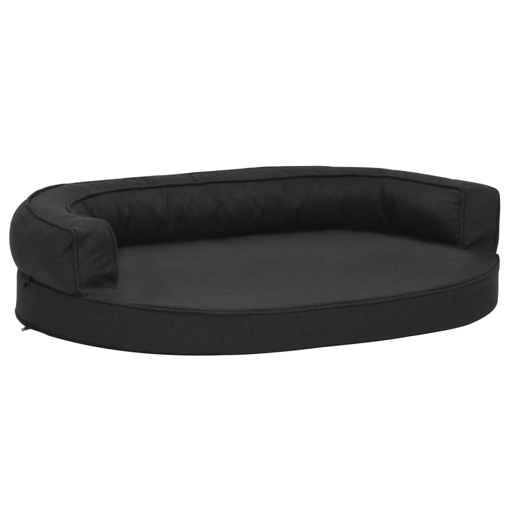 Vidaxl Hundebett Ergonomische Leinen-Look 75x53 cm Schwarz
