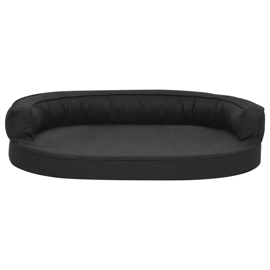 Vidaxl Hundebett Ergonomische Leinen-Look 75x53 cm Schwarz
