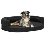 Vidaxl Hundebett Ergonomische Leinen-Look 75x53 cm Schwarz - afbeelding 1