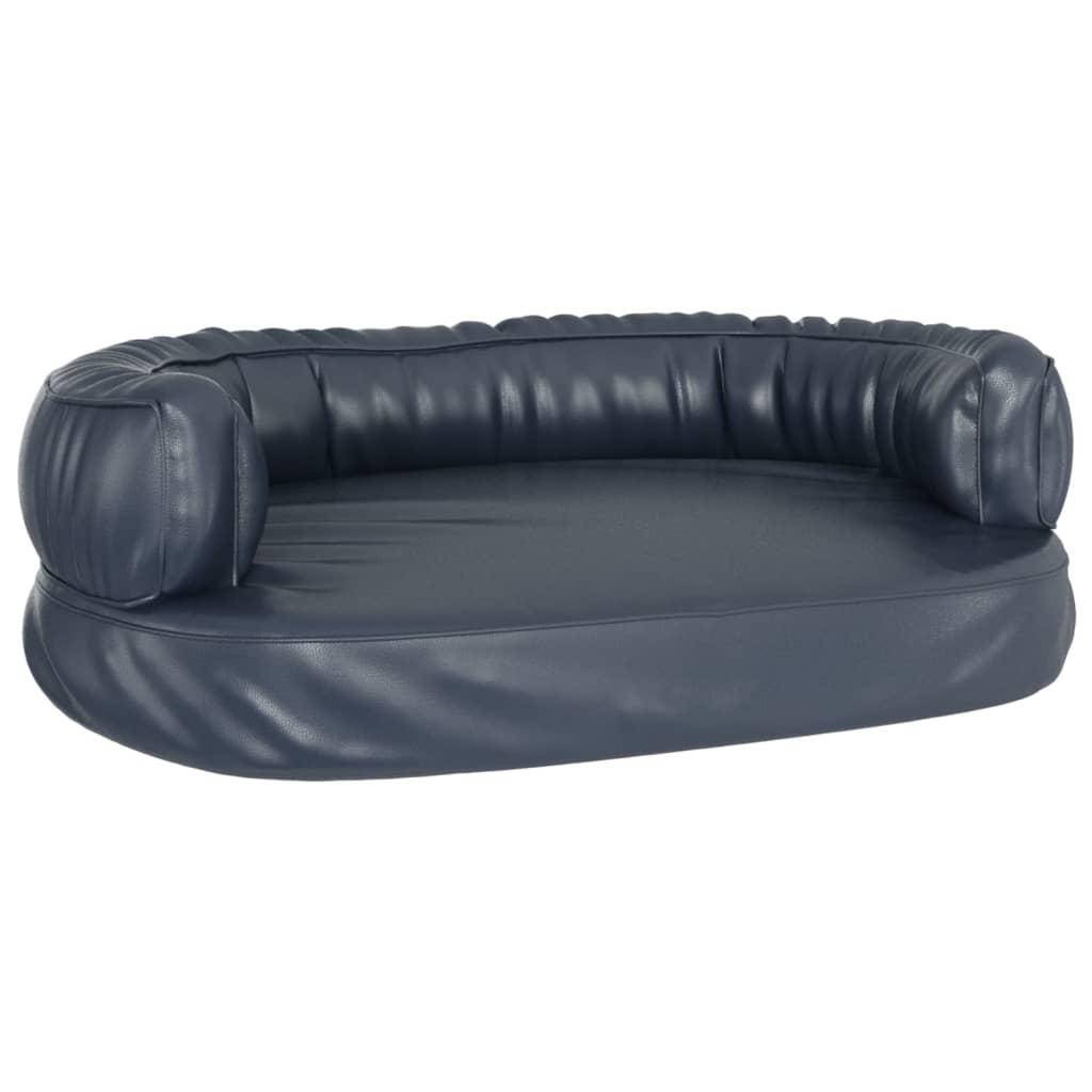Vidaxl Hundkorb Ergonomischer Schaum 60x42 cm künstliches Leder dunkelblau