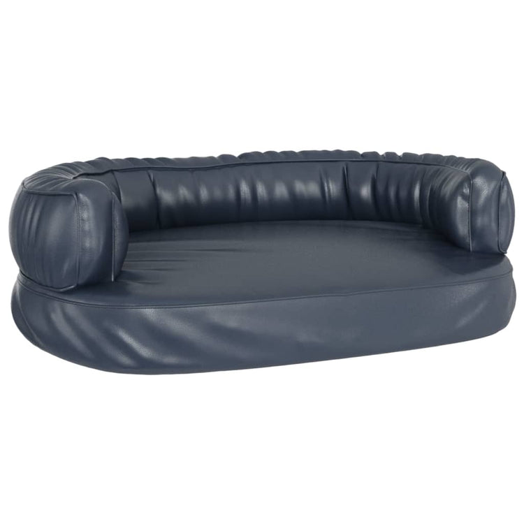 Vidaxl Hundkorb Ergonomischer Schaum 60x42 cm künstliches Leder dunkelblau