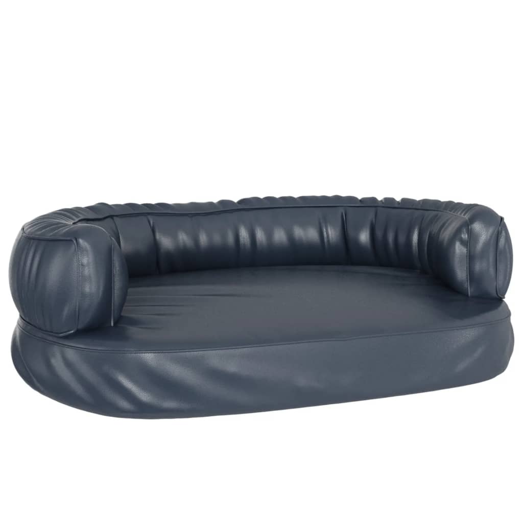 Vidaxl Hundekorb Ergonomischer Schaum 75x53 cm künstliches Leder dunkelblau