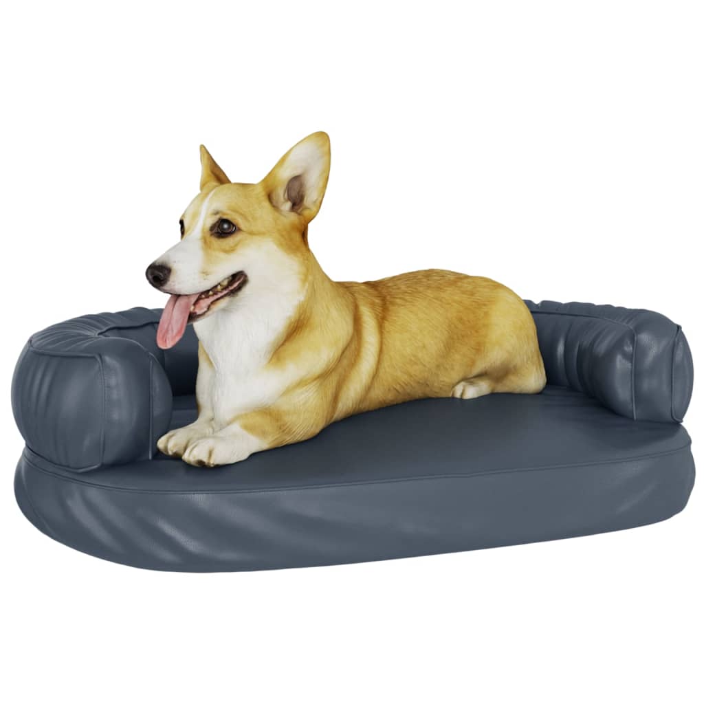 Vidaxl Hundekorb Ergonomischer Schaum 75x53 cm künstliches Leder dunkelblau