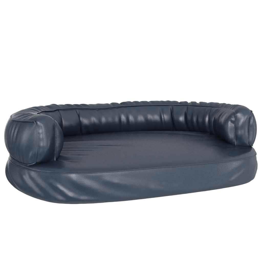 Vidaxl Hundkorb Ergonomischer Schaum 88x65 cm künstliches Leder dunkelblau