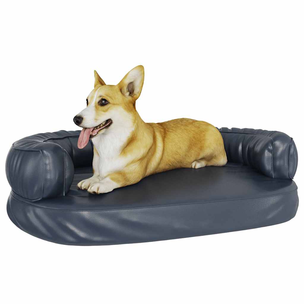 Vidaxl Hundkorb Ergonomischer Schaum 88x65 cm künstliches Leder dunkelblau