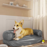 Vidaxl Hundkorb mit ergonomischem Schaum 75x53 cm künstliches Ledergrau grau - afbeelding 1