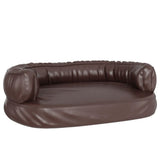 Vidaxl Hundekorb mit ergonomischem Schaum 60x42 cm künstliches Lederbraun - afbeelding 2