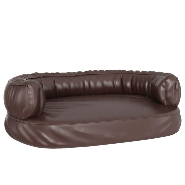 Vidaxl Hundekorb mit ergonomischem Schaum 60x42 cm künstliches Lederbraun