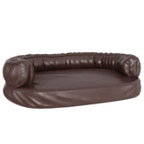 Vidaxl Hundkorb mit ergonomischem Schaum 88x65 cm künstliches Lederbraun - afbeelding 2