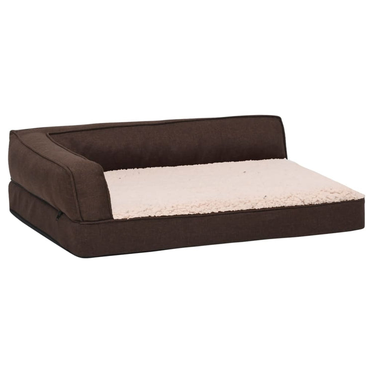 Vidaxl Hundebett Ergonomische Leinen-Look 75x53 cm Fleece Brown