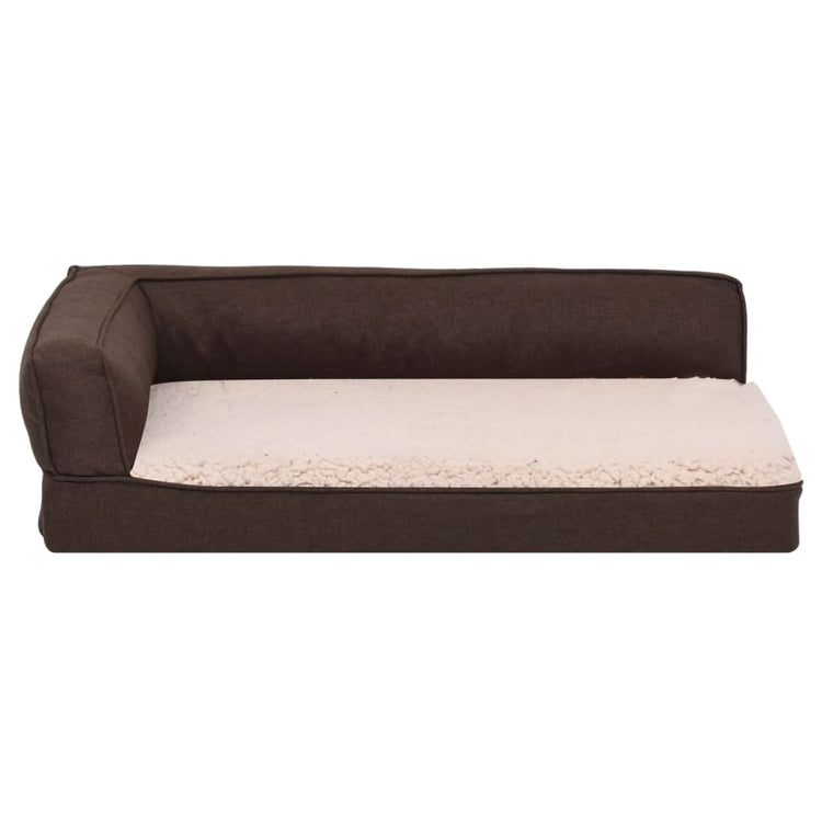 Vidaxl Hundebett Ergonomische Leinen-Look 75x53 cm Fleece Brown