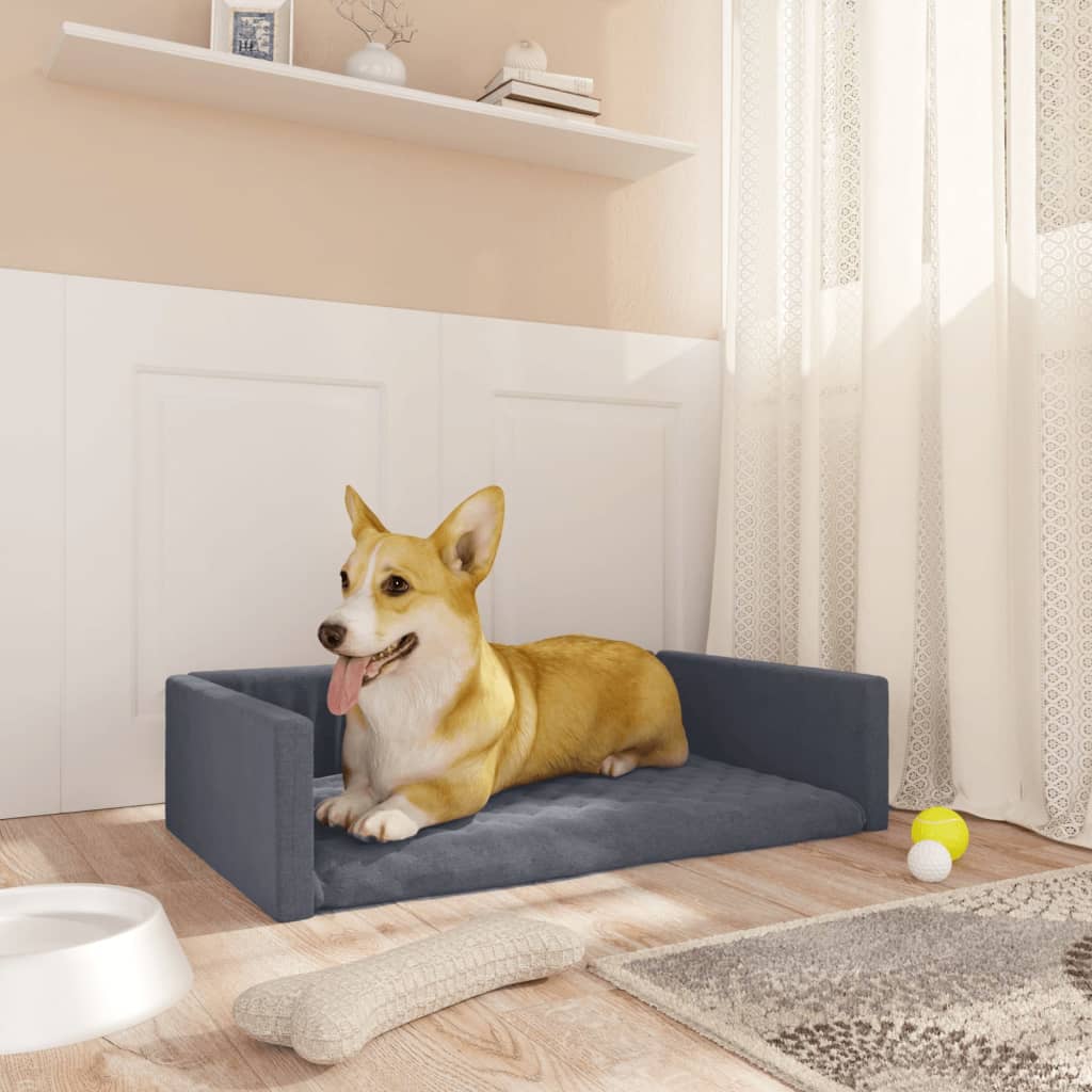 Vidaxl Car Dog Basket Leinen Look 70x45 cm Grau