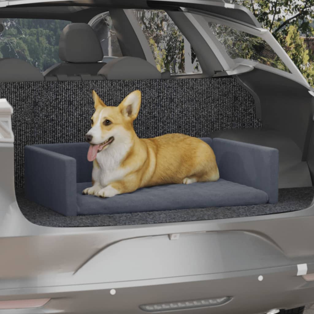 Vidaxl Car Dog Basket Leinen Look 70x45 cm Grau