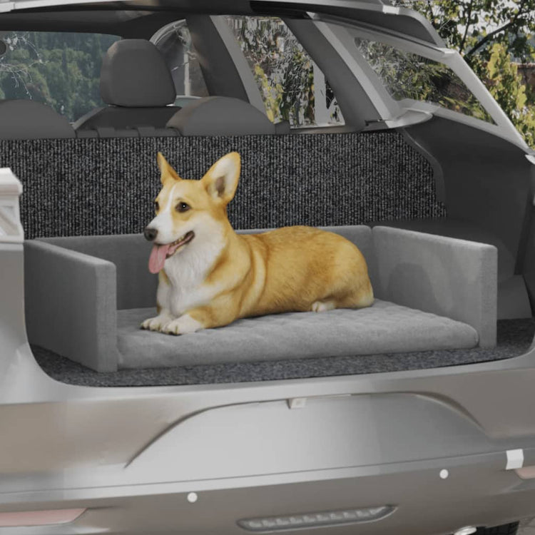 Vidaxl Car Dog Basket Leinen Look 110x70 cm hellgrau