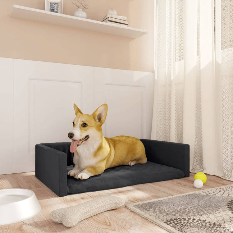 Vidaxl Car Dog Basket Leinen Look 70x45 cm schwarz