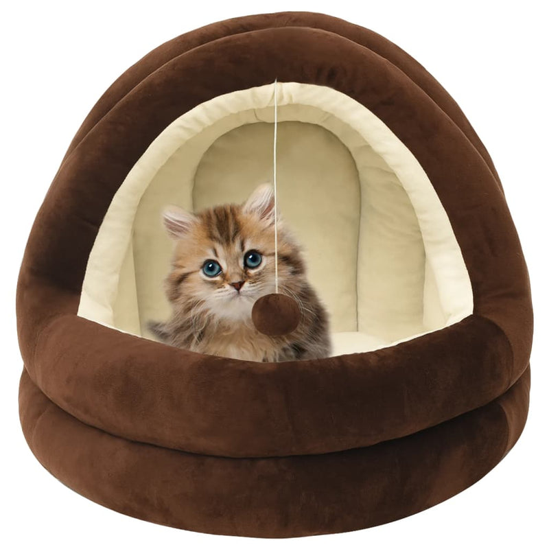 Vidaxl -Katzenkorb 40x40x35 cm braun und cremefarben