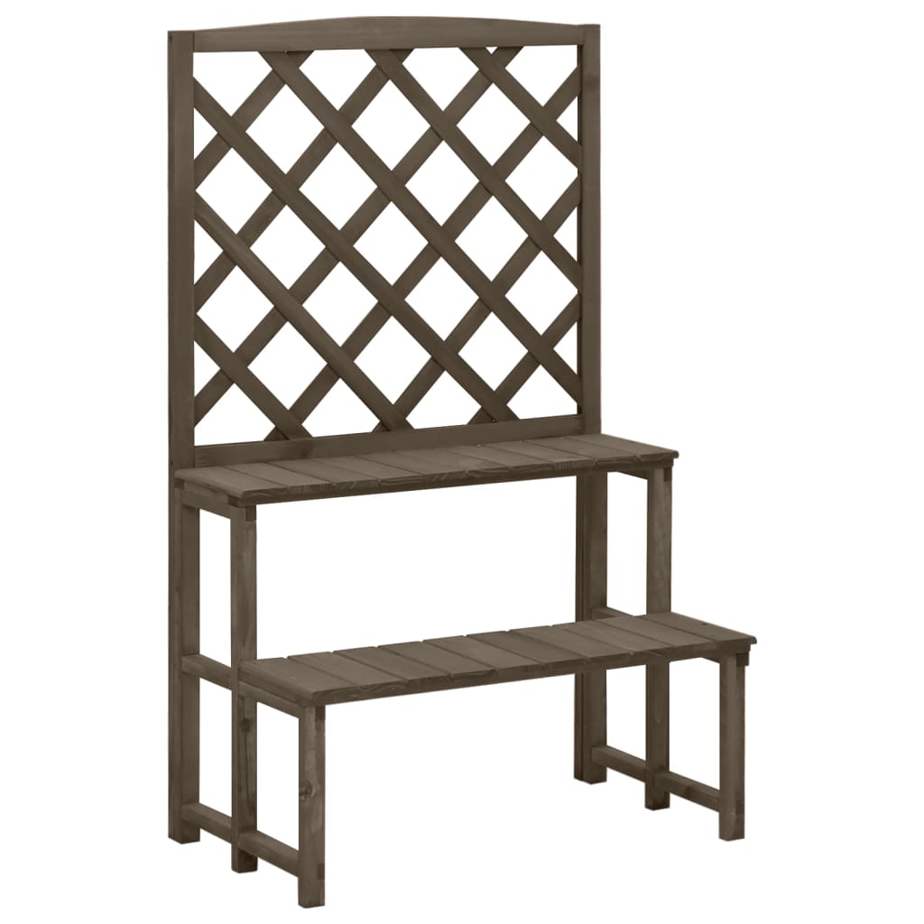 VIDAXL -Pflanzenregal mit SLAT 70x42x115 cm Festes Poring Grau