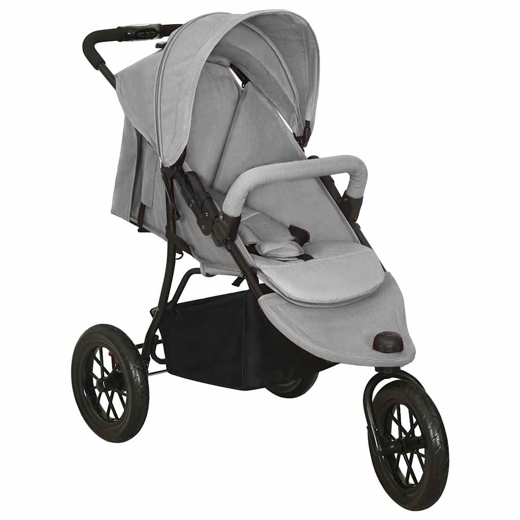 VidaXL Kinderwagen Stahl hellgrau