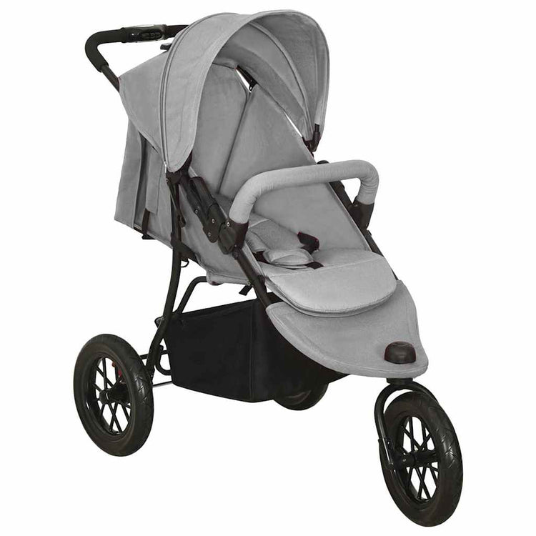 VidaXL Kinderwagen Stahl hellgrau