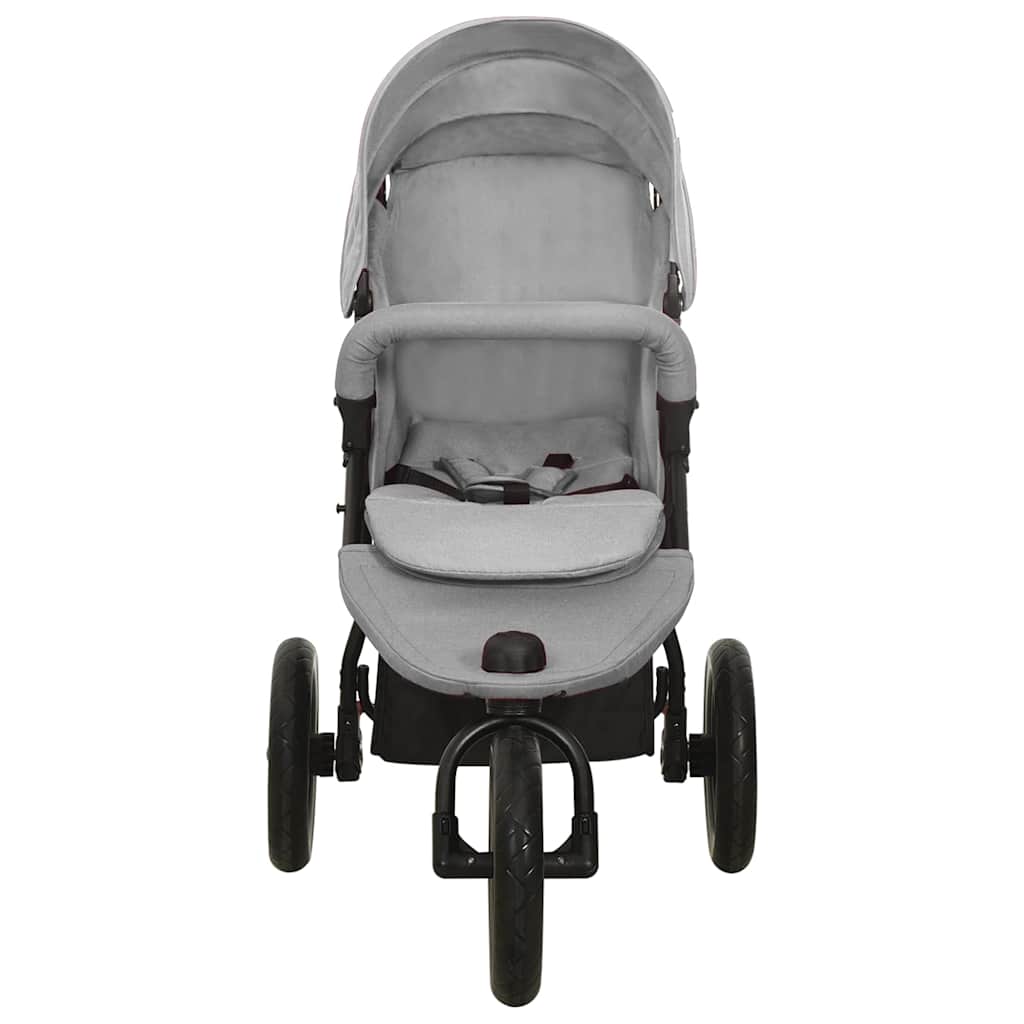 VidaXL Kinderwagen Stahl hellgrau